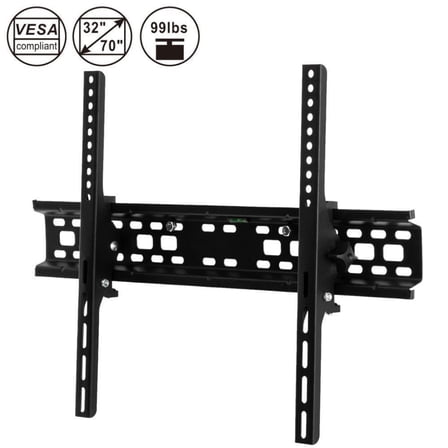 Flat TV Wall Mount Bracket 15° Tilt Swivel For 27 32 37 42 46 50 52 55 60 65 70"