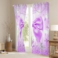 thumbnail image 3 of Erosebridal Cute Ballet Girls Blackout Curtains Set of 2 (52x84 Each),3D Purple Bowtie Print Window Curtains For Kids, 3 of 7