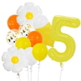 thumbnail image 1 of Juego de globos con estampado de margaritas, 12 unidades, globos de aluminio con forma de flor, 1 of 1