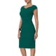 thumbnail image 4 of Vestido de tubo plisado de INSPIRE CHIC para mujer 2XL Verde, 4 of 6