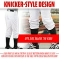 thumbnail image 2 of Franklin Sports Youth Baseball + Softball Pants - Kids Knicker Pant - White - Youth Medium, 2 of 10