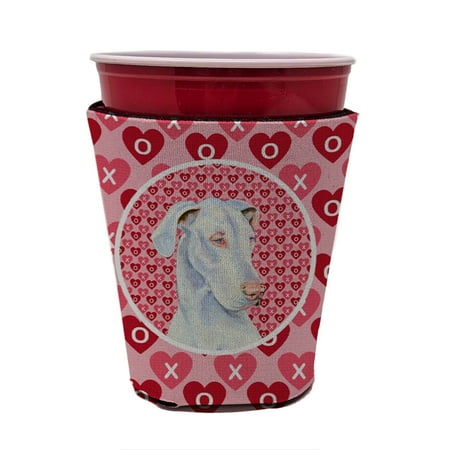 

Caroline s Treasures LH9131RSC Great Dane Hearts Love and Valentine s Day Red Cup Hugger Red Cup multicolor