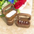 thumbnail image 2 of Delicate Black Walnut Jewelry Rings Box with 4 Slots Portable Jewelry Container, 2 of 8