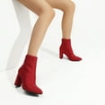 thumbnail image 7 of Dream Pairs Women's Short Ankle Booties with Pointed Toe and Chunky Heel, 7 of 7