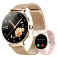 thumbnail image 1 of Montre Intelligente pour Femme, Écran Fin de 1,27 Pouce, Bracelet d'Activité avec Fonction Appels Bluetooth (Répondre et Passer), Compatible Android et iPhone, Étanche IP68, Plus de 110 Modes Sportifs (2 Bracelets), Rose, 1 of 8