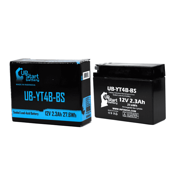 Replacement 2013 Yamaha TTR110E 110CC Factory Activated, Maintenance Free, Motorcycle Battery - 12V 2.3Ah, UB-YT4B-BS