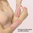 thumbnail image 2 of 1 Pair Women Sports Wristband Compression Sleeve Elastic Sweat Absorption Breathable Anti-slip Tennis Sports Tendonitis Wrist Brace Wrist Supports Wrist Wraps -Pink,L, 2 of 8