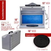 Master Airbrush Portable Hobby Airbrush Paint Spray Booth Kit with 4 LED Lights, Turntable - Powerful Dual Exhaust Fans with Filter & Extension Hose