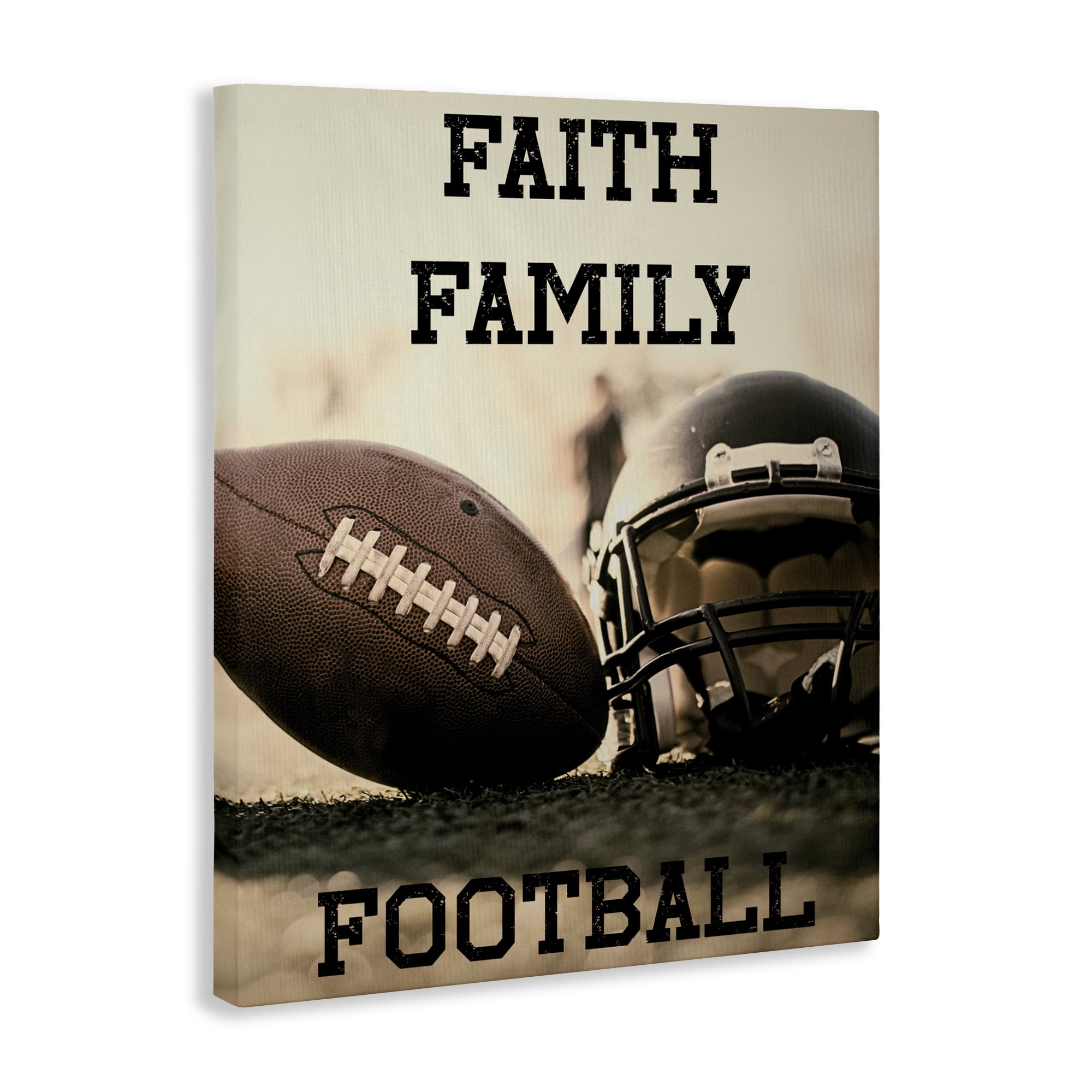 Stupell Industries Faith Family Football Canvas Wall Art, design by Jesse Keith