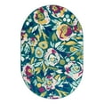 thumbnail image 3 of Unique Loom Bloom Collection Area Rug - Hyacinth (6' x 9' Oval Teal/Ivory), 3 of 7