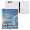 thumbnail image 3 of Penguins Iceberg Sky 3 Ring Binders 1.5 inch Hardcover File Folders with Interior Pockets A4 Size Organizer for School Office Hospital Set of 2, 3 of 8