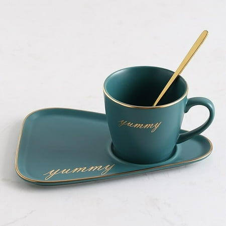 

European Luxurious Ceramic Office Coffee Cup and Saucer Set Milk Tea Mug Birthday Couple Gift Friends Cup Spoon Gift Box