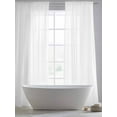 thumbnail image 3 of Pure White Sheer Curtains 108 inches Long 2 Panels Set Solid Color Tiers Sheers Rod Pocket Small Window Short Curtains for Kitchen Cafe, Each 52" W x 108" L, 3 of 7