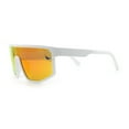 thumbnail image 6 of Bold Color Mirror Shield Sport Plastic Wrap Curved Sunglasses White - Orange Mirror, 6 of 8