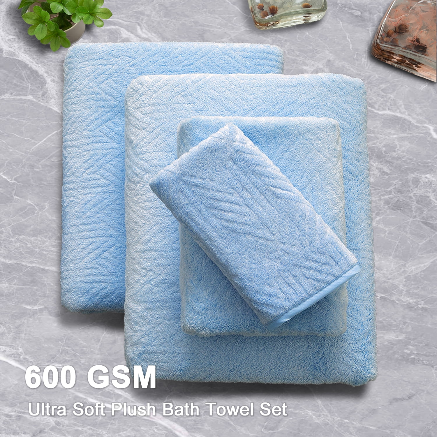 Green Essen 8 Pieces Extra Large Bath Towel Set 35"x 70" Highly Absorbent Quick Dry Bath Sheets 600 GSM Bath Towel Clearance Oversized Soft Shower Towels for Bathroom Spa Hotel Gym(Blue)