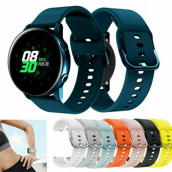 JUNWELL Compatible with Samsung Galaxy Active 2 Watch Bands 44mm 40mm, Galaxy Watch Active Bands, Galaxy Watch bands 42mm, 20mm Silicone Sport Strap