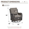 thumbnail image 2 of Giantfurnni Patio Furniture Wicker Swivel Rocking Glider Chair High Back Outdoor Rattan Rocker Set of 2 for Porch Backyard, 2 of 9