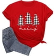thumbnail image 2 of Plus-Size Christmas Shirts Women Merry Christmas Leopard Plaid Tree Print Shirt Holiday Tops Xmas Tee, 2 of 5