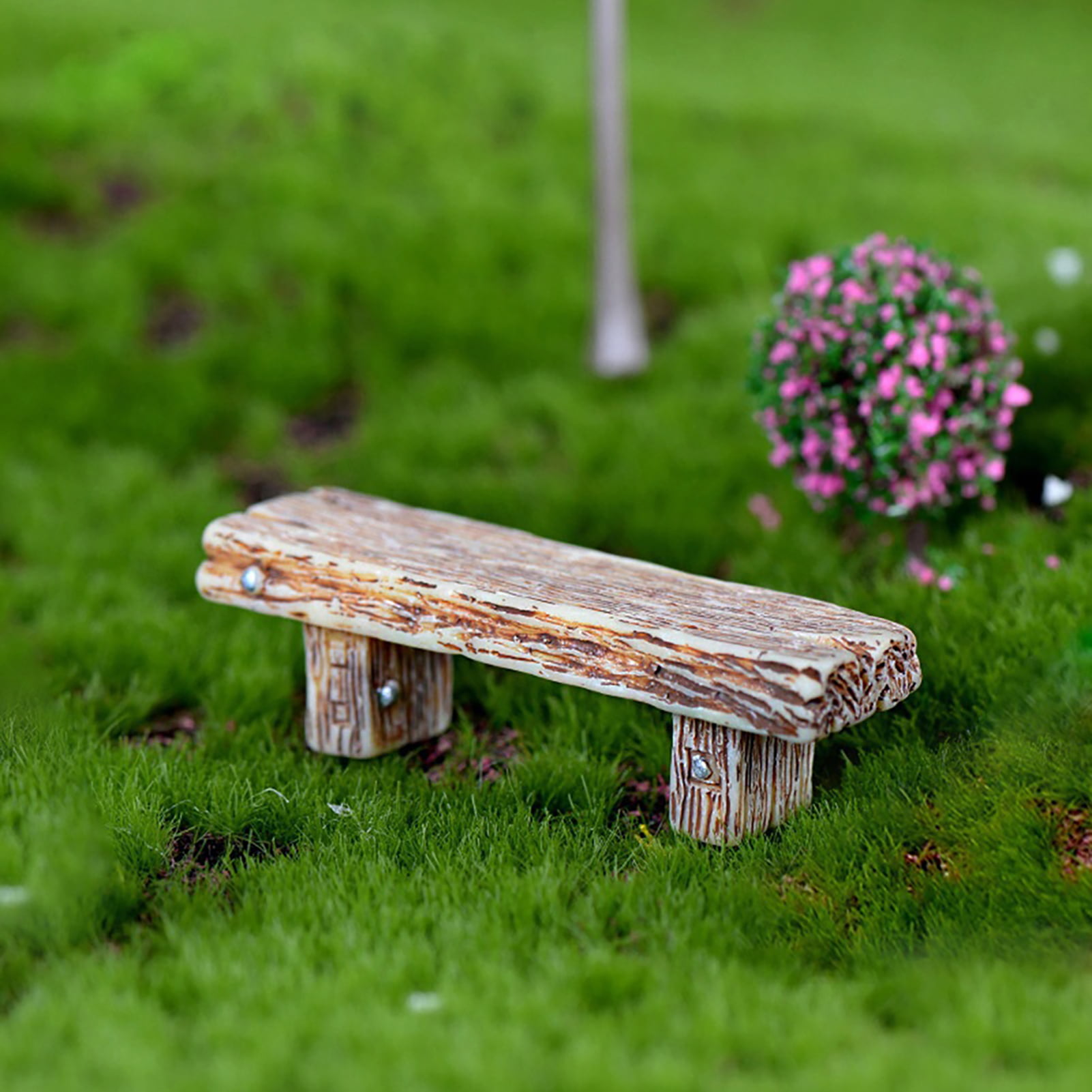 Miniature Dollhouse FAIRY GARDEN Accessories Mossy Garden Bench 