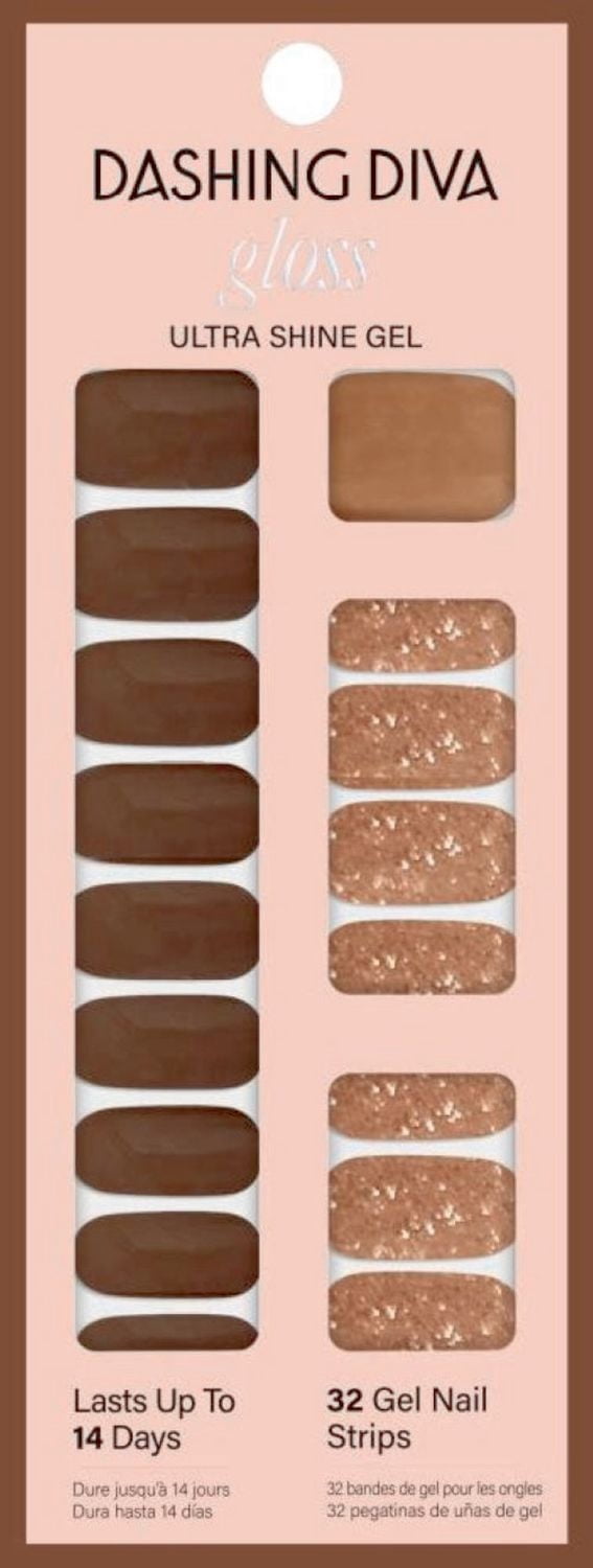 DASHING DIVA - GLOSS - MOCHA ME NERVOUS, GLOSS ULTRA SHINE GEL STRIPS