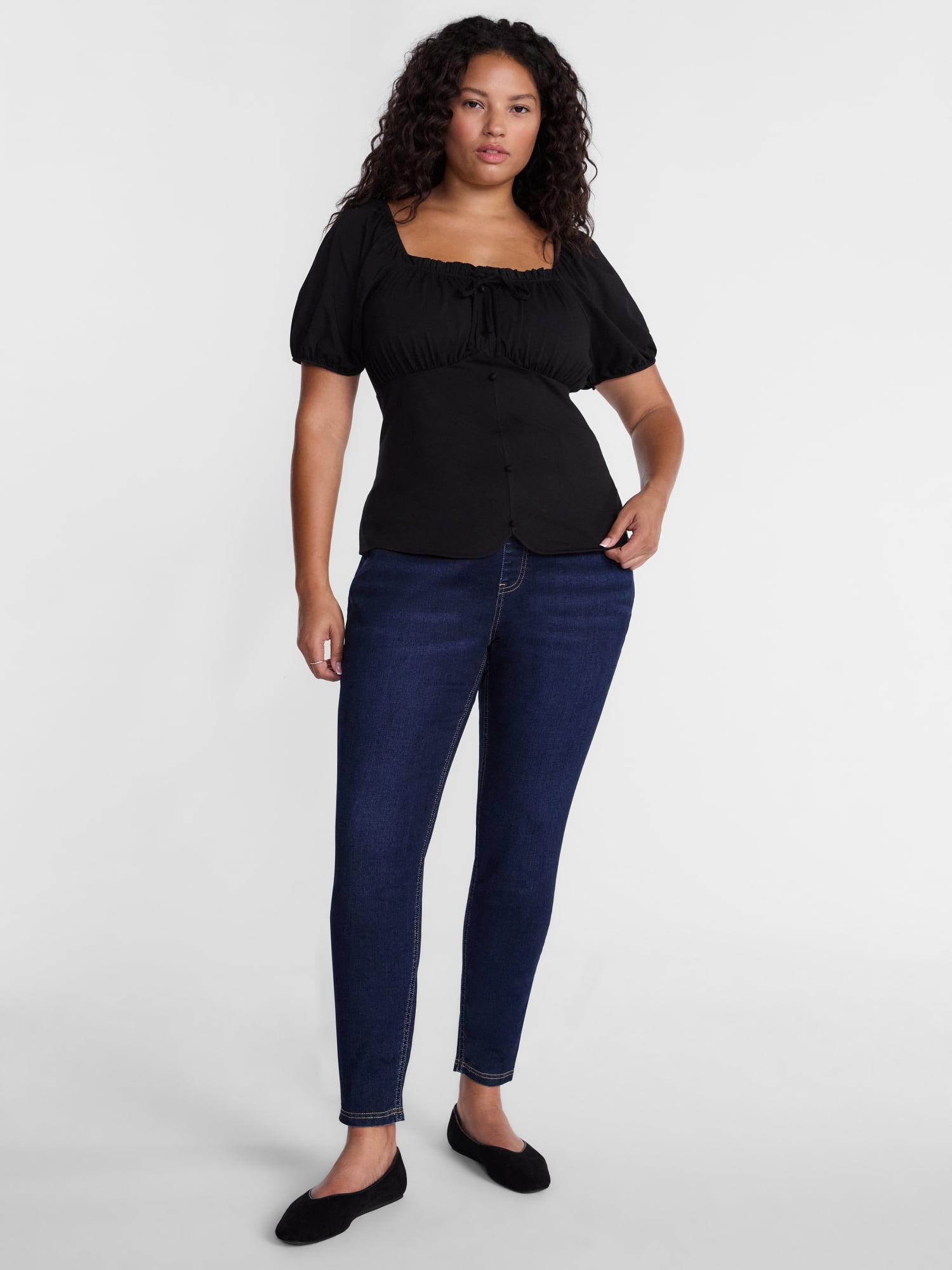 Terra & Sky Women's Plus High Rise Skinny Jeggings, Sizes 0X-4X