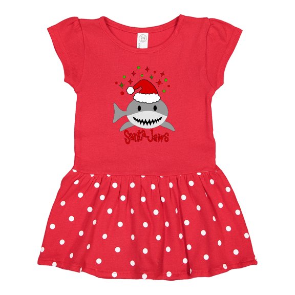 Inktastic Santa Jaws Cute Christmas Shark in Santa Hat Gift Baby Girl Dress