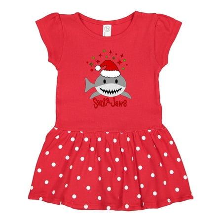 

Inktastic Santa Jaws Cute Christmas Shark in Santa Hat Gift Baby Girl Dress