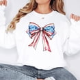 thumbnail image 3 of USA Bow Sweatshirt for Women Teens & Kids Trendy 4th of July Crewneck White Sweatshirt Adult Large, 3 of 4
