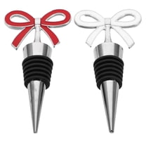 OULII 2pcs Silicone Wine Bottle Sealer Elegant Bowknot for Leakproof Preservation and Home Use