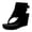 Black, variant on Women's Platform Wedge Heel Flip Flop Sandals Retro Suede Square Open Toe Cutout Ankle Boots with Adjustable Buckle Strap