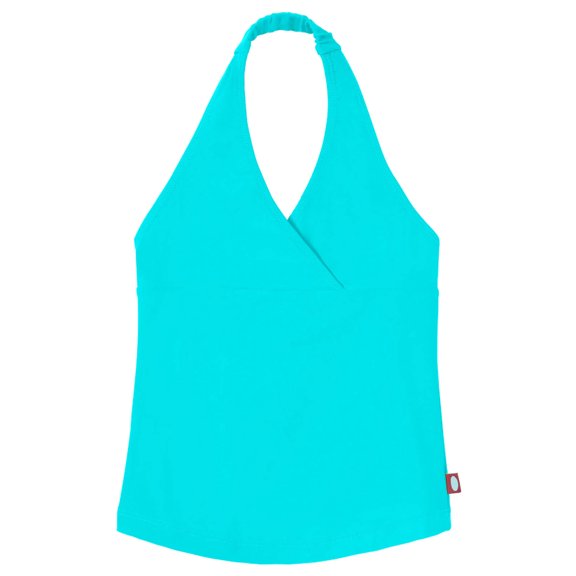 Made in USA Girls UPF 50  Swim Halter Top | Turquoise