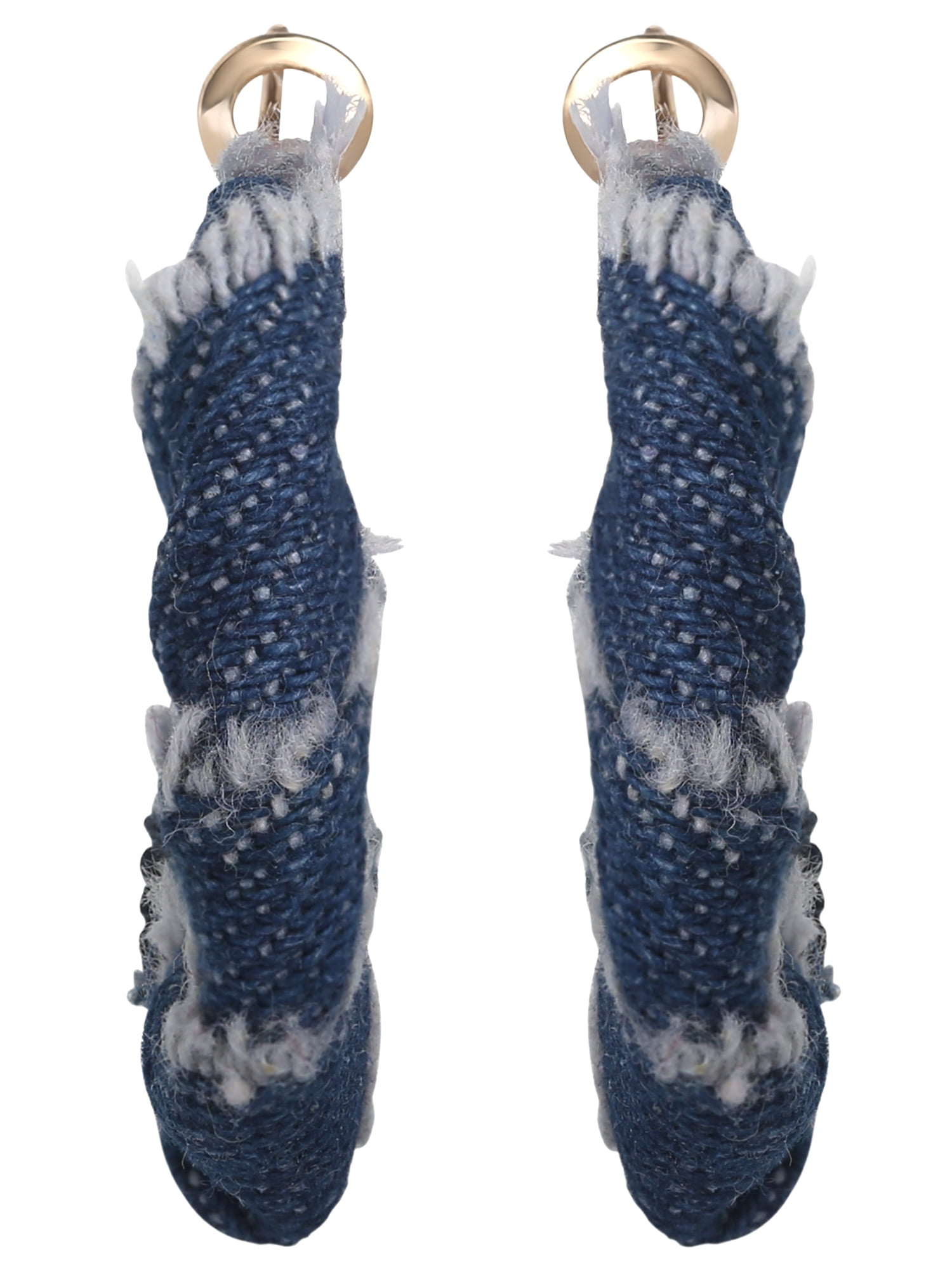Celebrity Pink Women's Denim Inspired Hoop Earrings - Stylish Lightweight Design