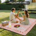 thumbnail image 4 of Pink Boho Outdoor Rug 3x5 Ft - Reversible Patio Rug Outdoor Camping Rugs, Vintage Abstract Tribal Decorative Oriental Washable Indoor Outdoor Area Rugs, Non-Slip Outdoor Carpet Runner for Deck/Porch, 4 of 8