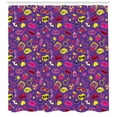 thumbnail image 3 of Ambesonne Retro Shower Curtain, 90s Cartoon Design Pattern, 69"Wx75"L, Multicolor, 3 of 3