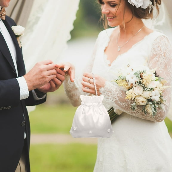 HOMEMAXS  Bridal Party Bags Flower Wedding Ceremony Lightweight Handbag Girl