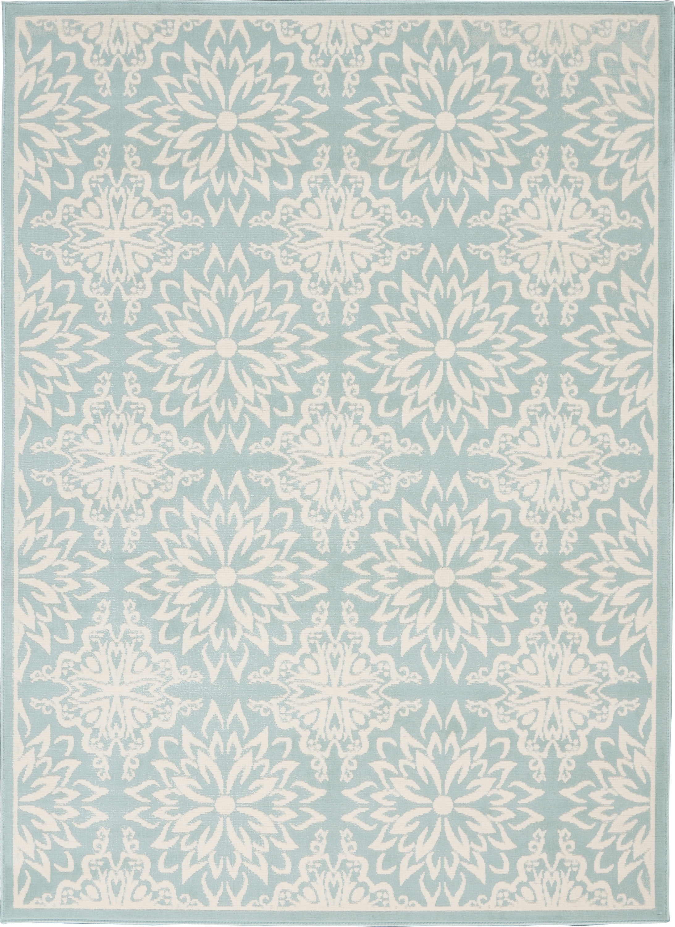Nourison Bliss Modern Floral Ivory/Green 4' x 6' Area Rug, (4' x 6')