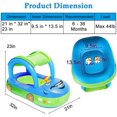 thumbnail image 4 of Inflatable Car Shape Pool Float with UPF50+ Removable Canopy - Family Swim Ring with Steering Wheel & Horn, 4 of 6