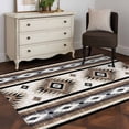 thumbnail image 4 of Brown Boho Living Room Rug 4x6 Washable Area Rug for Bedroom, Non-Slip Dining Room Rugs Southwestern Ethnic Aztec Retro Geometric Indoor Carpet for Kitchen Entryway Office Nursery Laundry, 4 of 9