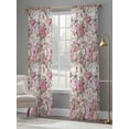 thumbnail image 4 of Light Pink Spring Floral Sheer Curtains 96 Inch Length 2 Panels Set, Vintage Summer Botanical Voile Window Treatment Semi Sheer Long Curtains Drapes for Bedroom/Living Room/Kitchen 52"x96"x2, 4 of 7