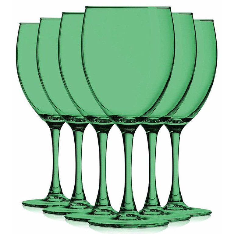 Red Nuance Wine Glassware with Beautiful Colored Stem Accent