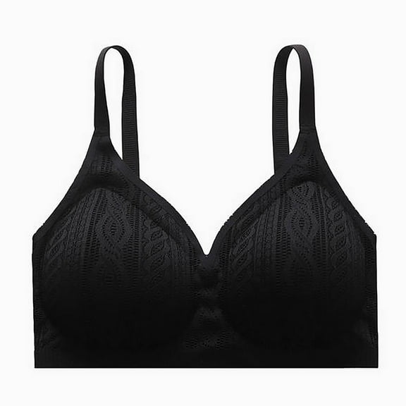 Womens Bras under $5! Xqxayjr Wireless Eyelet Bras for Women Push Up Bras Ladies Seamless Wirefree Bras No Underwire Comfort Bralettes Full Coverage Supportive Everyday Bra