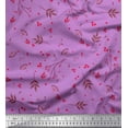 thumbnail image 1 of Soimoi Purple Rayon Fabric Leaves & Berries Fruits Print Fabric by Yard 42 Inch Wide, 1 of 1