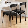 thumbnail image 2 of Set of 2 forrado dining sillas con pu leather back, comfortable y easy - to - assemble para kitchen y apartment, negra, 2 of 7