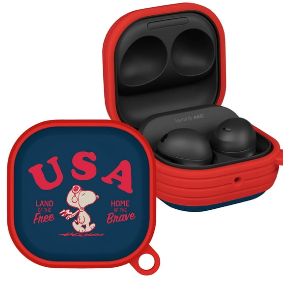 Peanuts Patriotic HDX Case Cover Compatible with Samsung Galaxy Buds Pro & Buds Live (USA) by Affinity Bands