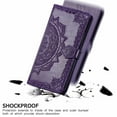 thumbnail image 5 of Embossed PU Leather Wallet Phone Case for Moto G Stylus 5G (2025),Full Protection Magnetic Clasp Flip Stand Card Slots Shockproof Protective Cover with Hand Strap For Moto G Stylus 5G (2025),Purple, 5 of 9