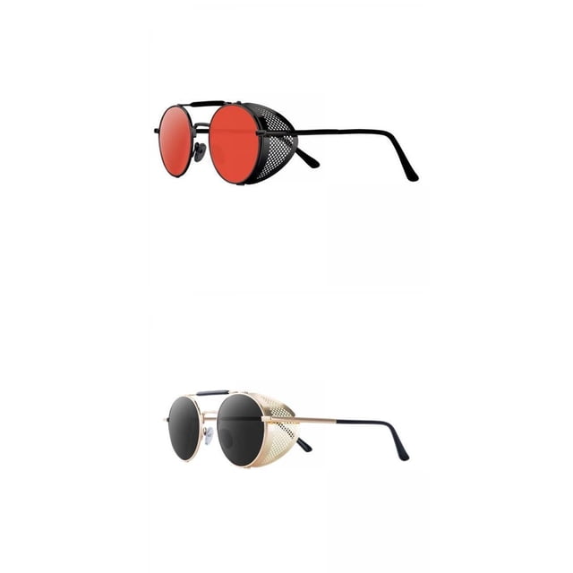 Gafas de sol Steampunk Hugo UV400 Pa Mujeres Y Hombres Rojo Y Negro