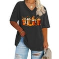 thumbnail image 2 of WREESH Plus Size Women Thanksgiving Shirt Ice Cream Graphic Tees Tops Casual Short Sleeve V Neck T Shirts Dark Gray, 2 of 5