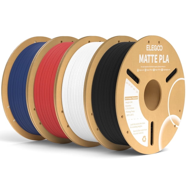 Filamento para impresora 3D ELEGOO mate PLA de 1,75 mm, paquete de 4 kg