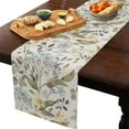 thumbnail image 2 of Table Runner Dresser Scarves 108 Inch Long, Watercolor Blossom Flower Botanical Leaves Linen Dining Table Runners Garden Floral Foliage on Linen Tabletop Scarf for Wedding Holiday Party Kitchen, 2 of 9