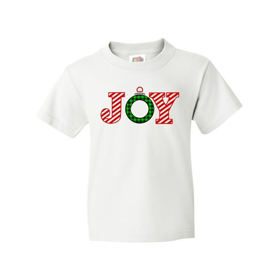 Inktastic Joy Christmas Ornament with Candy Cane Stripes Youth T-Shirt
